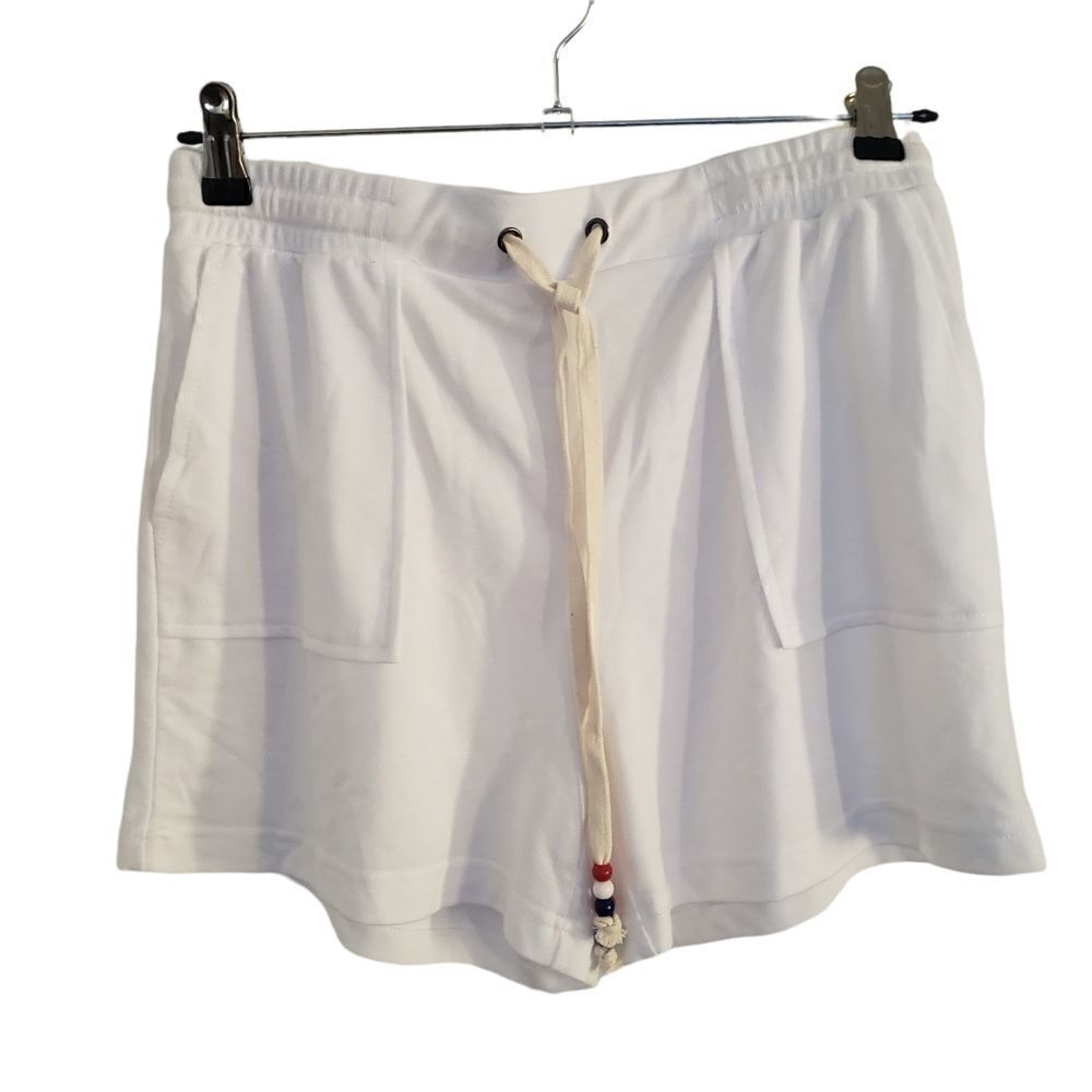 Jane and Delancey Elastic Waist Drawstring White Shorts